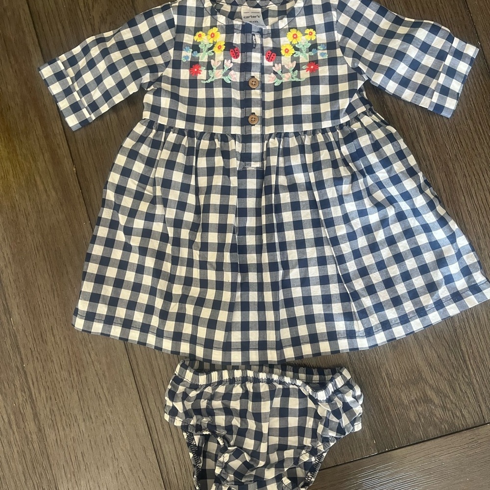 Carter's Blue and White Sundress with Peter Pan Collar